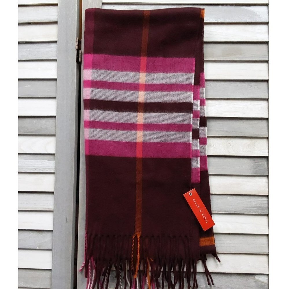 Kelly & Katie Plaid Scarf with Fringe – Soft, Cozy, Winter Wrap